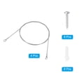 thumbnail image 3 of Stainless Steel Lanyard Cable with Eyelets 0.08" x 39" 2mm x 100cm Lock Security Wire Rope with Mounting Screws, 4 Pack, 3 of 6