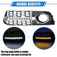 thumbnail image 3 of Front Bumper Grille Fog Light Kit Compatible for Audi A4 B8 2009-2011 Durable Plastic Black with LED, 3 of 6