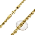 thumbnail image 2 of 5.9mm Chunky 24k Yellow Gold Plated Stainless Steel Twisted Rope Chain Necklace, 24 inches + Gift Box, 2 of 6