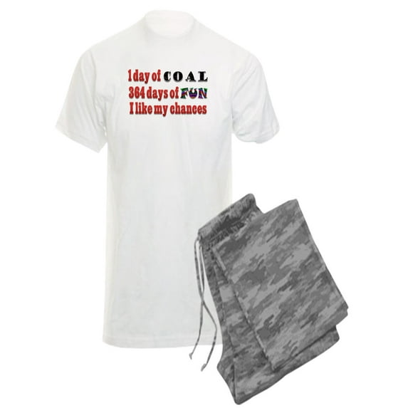 CafePress - Christmas 1 Day Of Coal 364 Days Of Fun Men's Ligh - Men's Light Pajamas