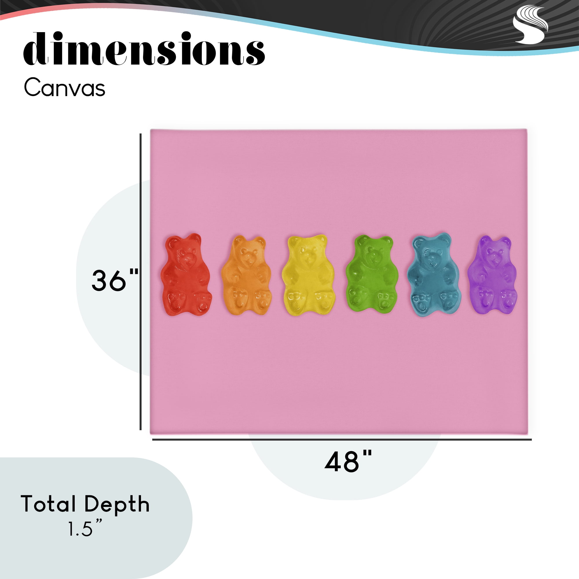 Stupell Industries Rainbow Gummy Bears on Pink Canvas Wall Art, design by LISH Creative