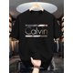 thumbnail image 1 of Men's Casual Athletic Short Sleeve T-Shirt - Summer Sportswear with "CALVIN" Graphic Print, Beige, Round Neck, Machine Washable, Workout Shirts, 1 of 5