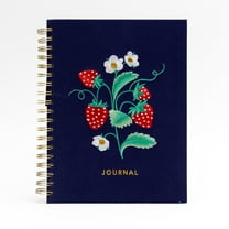 Ecokind Embroidered Strawberry Journal, 10.125" x 8.15", 105 Sheets