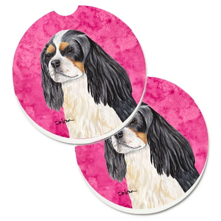 

Carolines Treasures SC9120PKCARC Pink Cavalier Spaniel Set of 2 Cup Holder Car Coasters Large multicolor