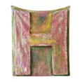 thumbnail image 1 of Letter H Soft Flannel Fleece Throw Blanket, Jaded Wooden H from Alphabet Uppercase Scratched Worn Design Print, Cozy Plush for Indoor and Outdoor Use, 50" x 70", Multicolor, by Ambesonne, 1 of 6