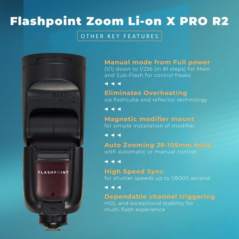 Flashpoint Zoom Li-on X PRO R2 TTL On-Camera Round Speedlight
