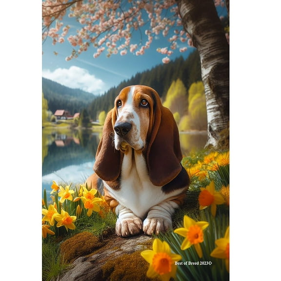 Basset Hound - Best of Breed DCR Spring Garden Flag