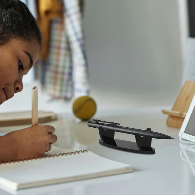 OULII 2Ud Organizador De Escritorio Negro Acrílico Para Bolígrafos Pinceles Y Lápices Con Estable