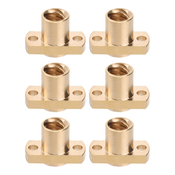 6-Pack Brass Nuts for 8MM Trapezoidal Screw Compatible with Ender 3, 10, 10S Upgrade