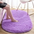 thumbnail image 2 of Softlife Cute Fluffy Oval Rug for Bedroom Soft Carpet, 2.6' x 5.3' , Purple, 2 of 8