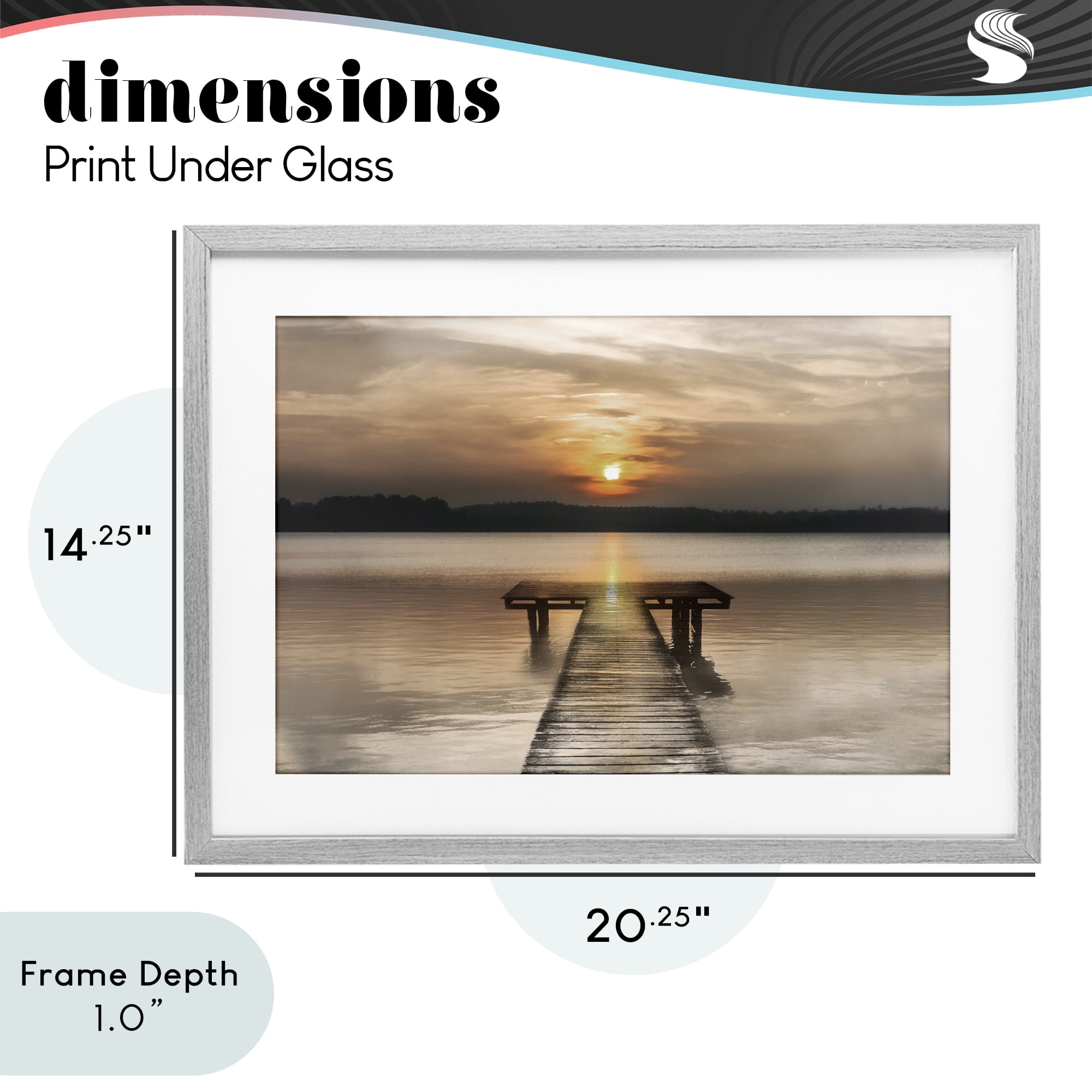 Stupell Industries Centric Reflective Sunrise Gray Framed Print Under Glass, design by Irene Weisz