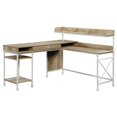 thumbnail image 1 of Sauder Canal Street Engineered Wood L-Shaped Computer Desk in Coastal Oak, 1 of 13