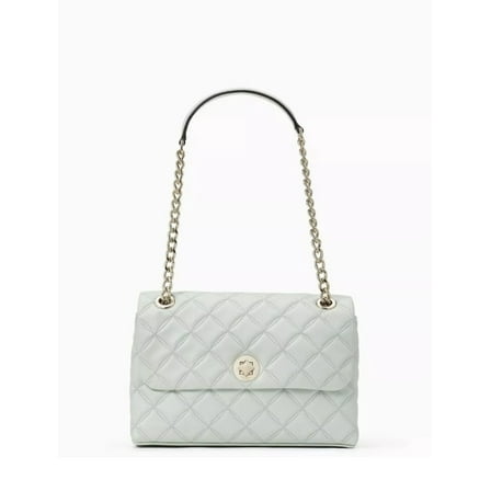 KATE SPADE NATALIA MEDIUM FLAP CROSSBODY SHOULDER CRYSTAL BLUE LEATHER BAG