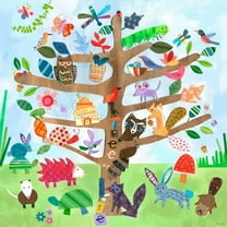 Oopsy Daisy's Tree of Life- Critters Canvas Wall Art, 14x14