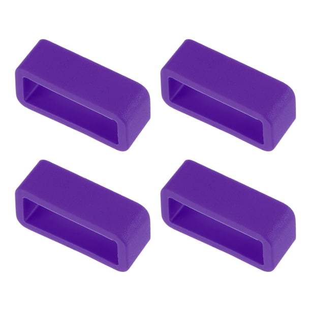 Uxcell Lazos para Correas de Reloj, Sujetador de Silicona para Correas de Reloj de 16mm de Ancho, Paquete de 4 en Púrpura