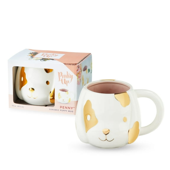 Pinky Up Penny Dog Ceramic Mug, Puppy Tea Cup, Coffee Mug, Coffee Cup 16 oz