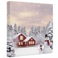 thumbnail image 2 of Ships Next Day Canvas Wall Art 8"x8", Christmas Wood Framed Canvas Print Painting, Snowflake Snowman Xmas Tree Farmhouse Ready to Hang Small Picture Wall Decor for Home Bathroom Nursery Kitchen, 2 of 9