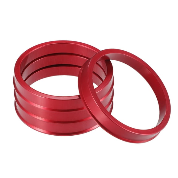 Unique Bargains 4 Pcs Car Hub Centric Rings OD 72.6mm to ID 64.1mm Hub Centric Rings Wheel Bore Center Spacer Red