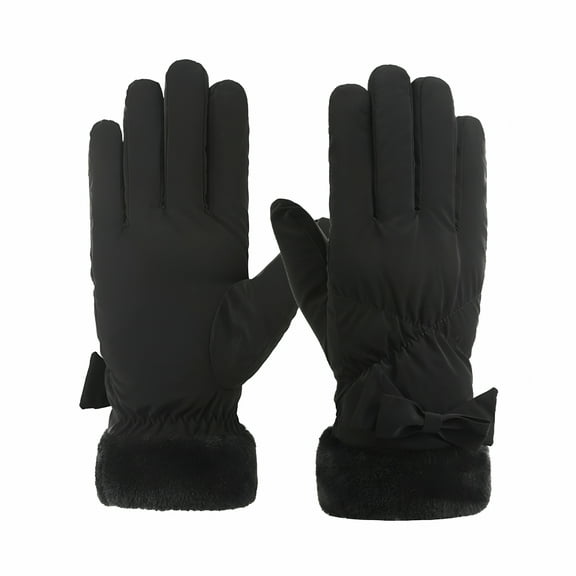 TELOLY Heat Storage Gloves Temperature Locking Gloves Windproof Winter Cycling Gloves with Plush Lining Anti-slip for Women for Comfortable