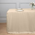 thumbnail image 4 of BalsaCircle 6 feet Nude Fitted Polyester Tablecloth, 4 of 8