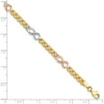 thumbnail image 4 of 14K Tri-color Polished & Textured Infinity Fancy Bracelet, 4 of 5