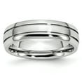 thumbnail image 1 of Cobalt Polished and Satin Grooved 6mm Band Ring 11 Size, 1 of 6