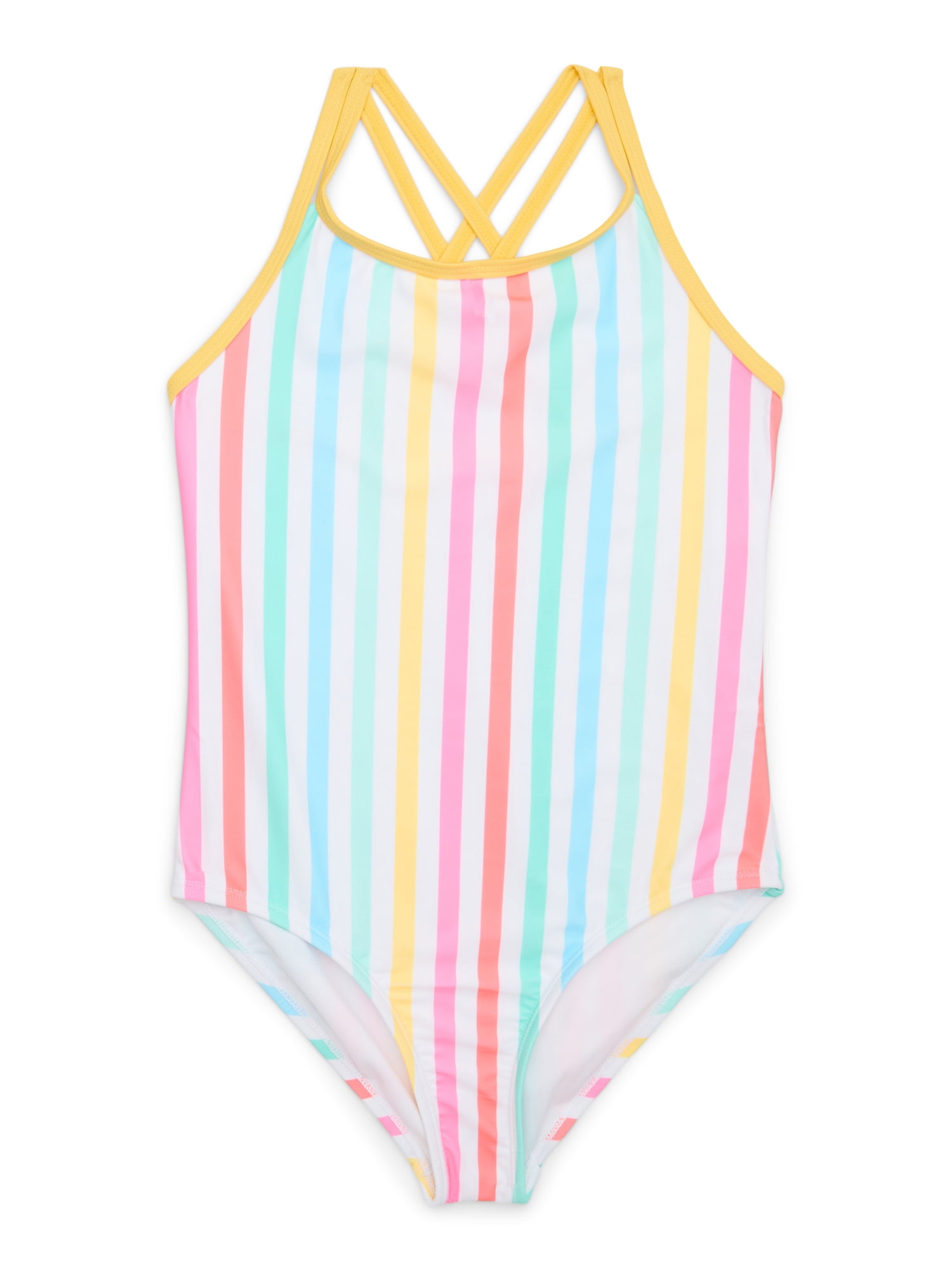 Wonder Nation Girls Swimsuit and Cover Up Dress Set, 2-Piece, Sizes 4-18