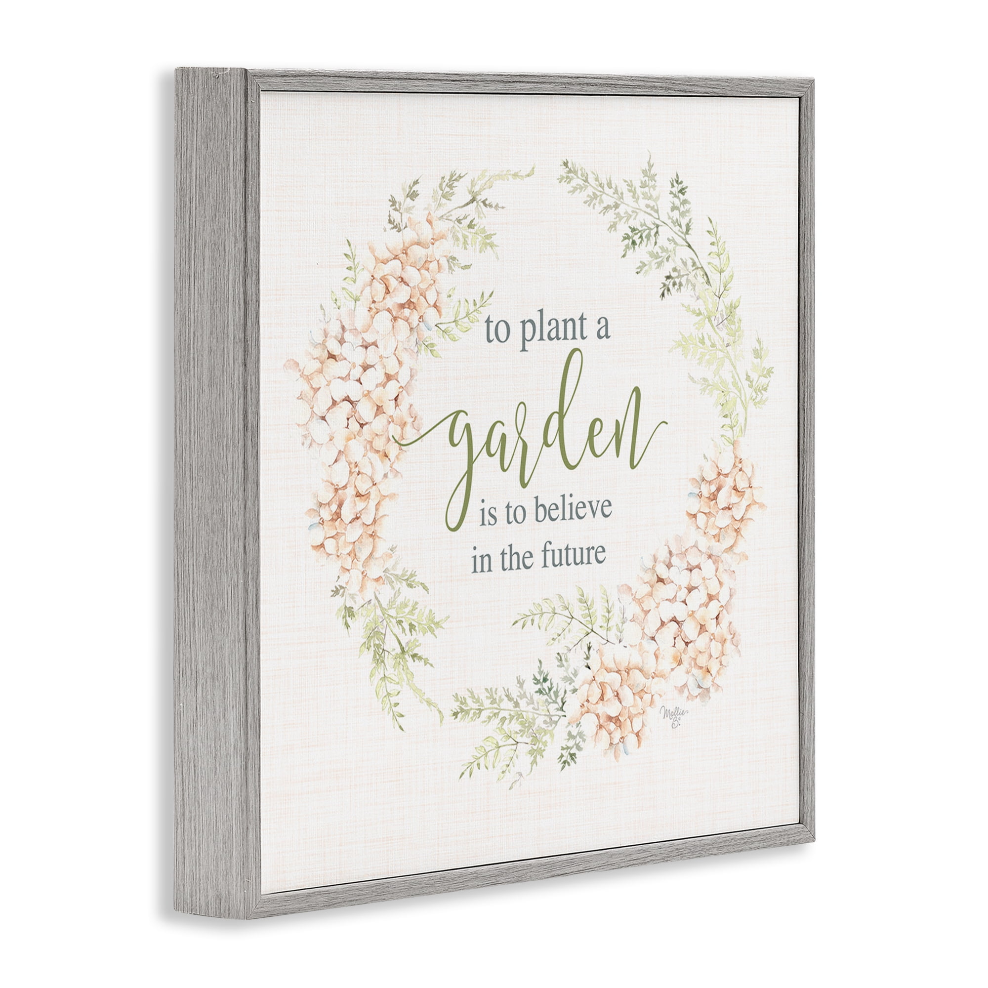 Stupell Industries Inspiring Plant A Garden Botanical & Floral Painting Gray Framed Art Print Wall Art, 24 x 24
