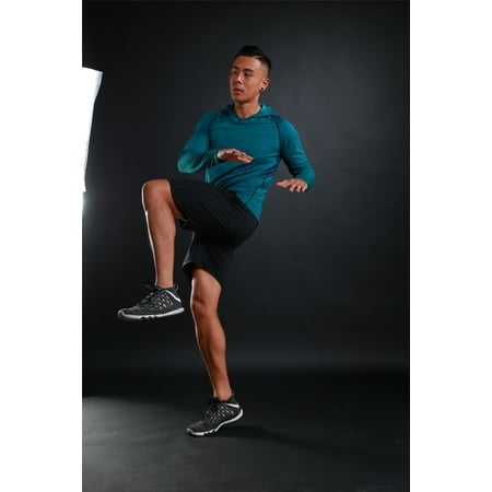 LELINTA Mens Gym Workout Active Muscle Bodybuilding Long Sleeve Casual Hoodies Sweatshirts Grey Blue Red