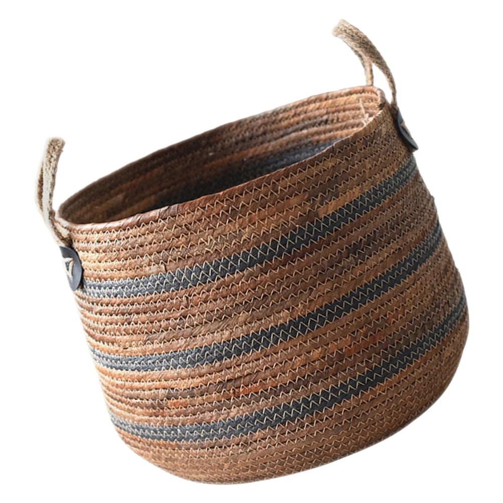 Worgeous Laundry Basket Large Braided Straw Rope Basket Storage Basket For Blankets Laundry Sundries Case