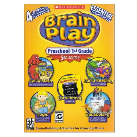 Brain Play Preschool - 1st Grade, 3rd Edition- XSDP -7321154 - With Brain Play Preschool, you can develop essential skills with four CD-ROMs and a workbook that target skills children need (Best Computer For Grad School)