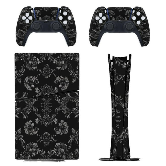 Skin Sticker for PS5 Slim Standard PS5 Pro Disc Digital Edition Console and Controllers Decals for Playstation 5 (Black Vintage ,PS5 Pro Standard)