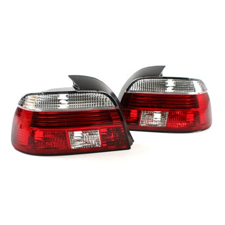 Euro Tail Lamps Crystal - 97-00 BMW E39 5-SERIES EURO FACELIFT CELIS STYLE TAILLIGHTS - CRYSTAL CLEAR/RED