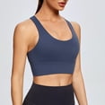 thumbnail image 5 of Ropa interior deportiva de alto impacto para mujer, ropa interior deportiva para correr con tiras cruzadas en la espalda, ropa interior con copas desmontables - Azul marino, 5 of 5