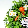 thumbnail image 3 of Corona de Pascua pequeña Margarita zanahoria Feliz Pascua Eucalipto puerta de casa colgante, 3 of 6