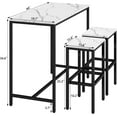thumbnail image 3 of Aklaus Bar Table Set,44" White Faux Marble Top Bar Table and Chairs Set,Counter Height Bar Table with 2 Bar Stools,3 Piece Kitchen Breakfast Table for Living Room Dining Room Apartment, 3 of 16