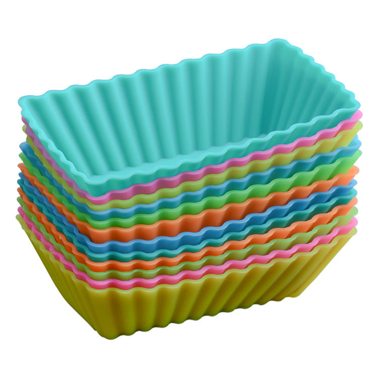 UDIYO 12Pcs Pantry Elements Rectangular Silicone Cupcake Liners for Baking  Reusable Non-Stick BPA Free Muffin Liners Baking Cups Molds for Baking,  Bento Box Accessories 
