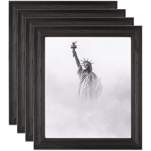 ArtToFrames 6" x 18" Colonial Onyx Picture Frame, 6x18 inch Black MDF Poster Frame (WOM-4386), 4 Pack