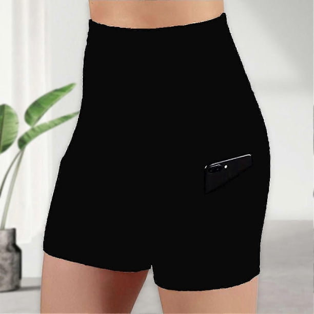 Women's High Waisted Bike Shorts With 2 Side Pockets Workout Running Yoga Shorts For Yoga Exercise Fitness-YuJia