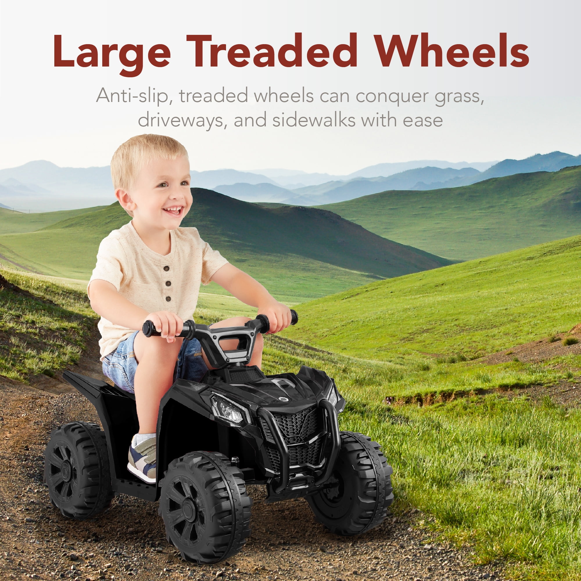 Best Choice Products 6V Kids Ride-On 4-Wheeler Quad ATV Car w/ 1.8mph Max Speed, Treaded Tires - Black