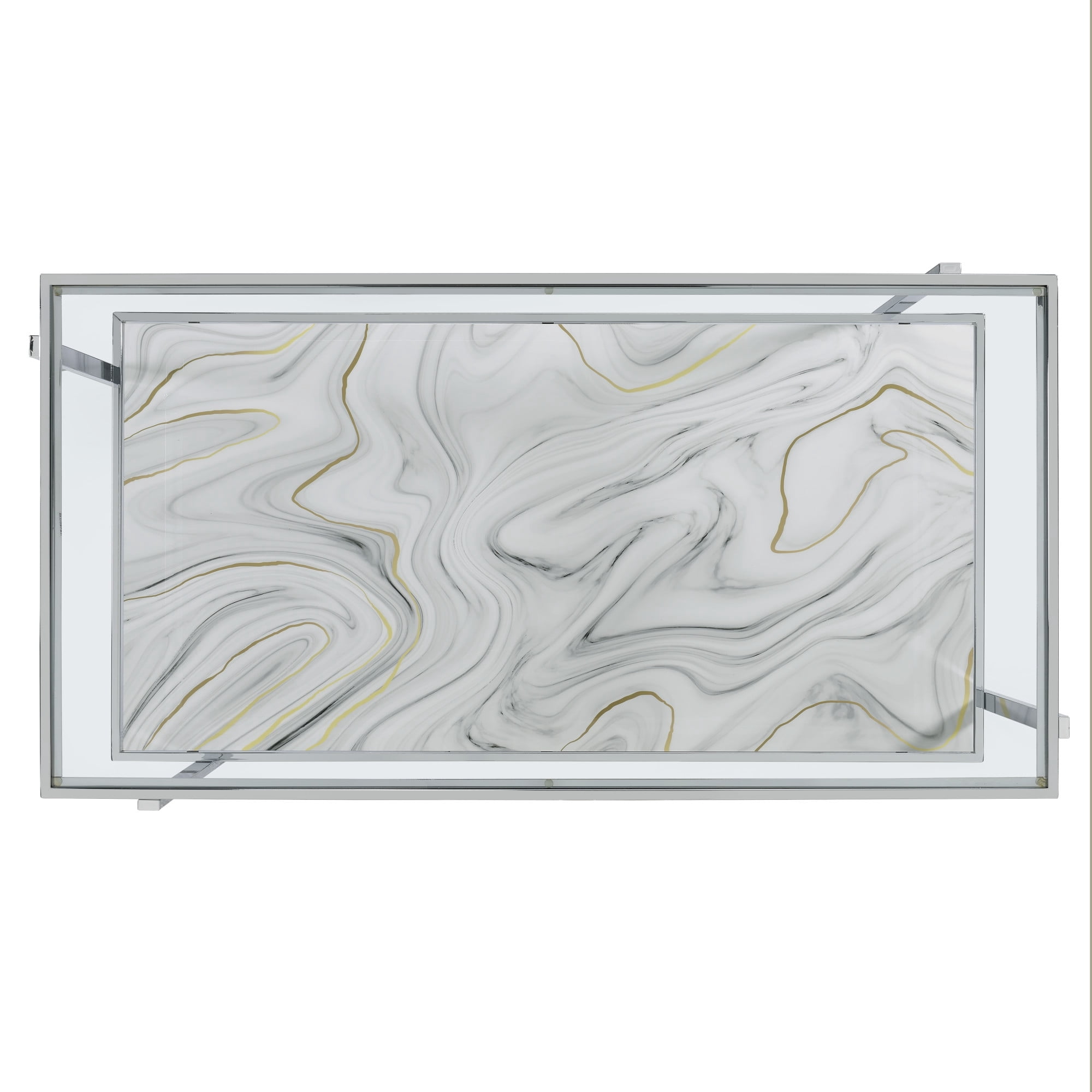 Steve Silver Mika Contemporary 50" Rectangle Coffee Table, Silver