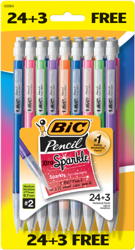 BIC Xtra-Sparkle #2 Mechanical Pencils, Medium Point (0.7mm), 24 Pack - Walmart.com