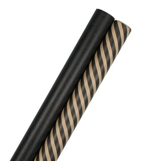 Solid Black Elegant Glossy Solid Color Gift Wrap Wrapping 16ft