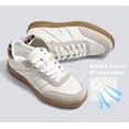 thumbnail image 4 of Zapatillas LUCKY STEP para mujer, clásicas, retro, suela de goma, piel blanco/beige, 4 of 8