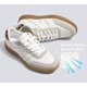 thumbnail image 4 of Zapatillas LUCKY STEP para mujer, clásicas, retro, suela de goma, piel blanco/beige, 4 of 8