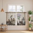 thumbnail image 2 of Vintage Flowers Kitchen Curtain for Berdoom Living Room Cafe 45 Inch Length, Birds Retro Art Elegant Farmhouse Tiers Curtains Light Filtering Drapes Rod Pocket Window Treatment 2 Panels 52"Wx45"L, 2 of 8