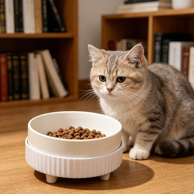 Cats Bowl Ceramic Double Bowl Water Bowl Cervical Spine Protection Tall And Wide Pet Food Bowl Drinking Bowl
