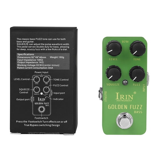 Lefu Pédale d'Effet de Guitare IRIN Wah Distorsion Overdrive Delai Réverbération Compresseur Pédale