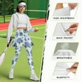 thumbnail image 6 of COEQINE Women Breathable Tennis Skirted Legging with Pockets Elastic High Waist Soft Yoga Leggings with Skirts Hydrangea and Boho Mandala Print Golf Pickleball Skort Pants, 2XL, 6 of 7