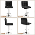 thumbnail image 2 of Topeakmart Set of 2 Adjustable Swivel Bar Stools with Square Back, Black, 2 of 8